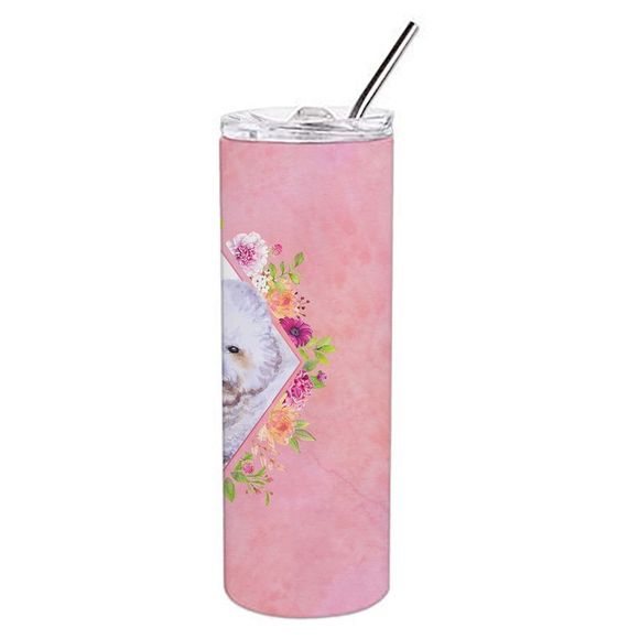 Bichon Fris? #2 Pink Flowers Stainless Steel 20 oz Skinny Tumbler - Picture 4 of 4